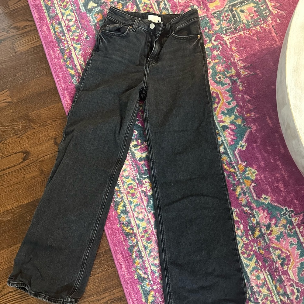 H&M black jeans wide leg high waist